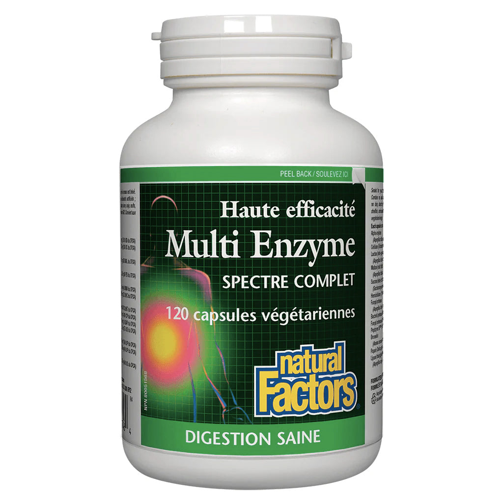 Multi-Enzymes Haute Efficacité - Digestion - Natural Factors - 120 capsules
